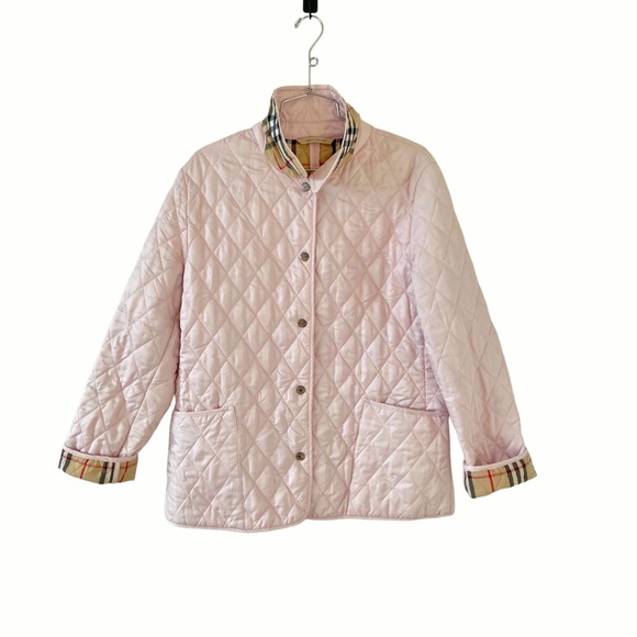 BURBERRY Pink quilted jacket size M (made in England) - Picture 3 of 7